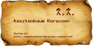 Kesztenbaum Kerecsen névjegykártya
